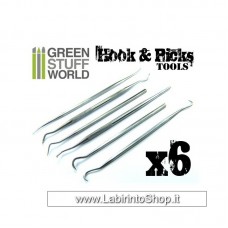 Green Stuff World 6x Hook and Pick tool Set