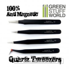 Green Stuff World 100% Anti-magnetic QUARTZ Tweezers SET