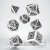 Q workshop Celtic 3D Revised White & black Dice Set (7)