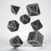 Q workshop Celtic 3D Revised Gray & black Dice Set (7)