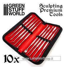 Green Stuff World 10x Professional Sculpting Tools with case