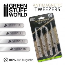 Green Stuff World 100% Anti-magnetic QUARTZ Tweezers SET of 4