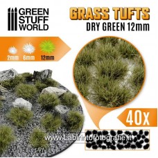 Green Stuff World Grass TUFTS - 12mm self-adhesive - Dry Green