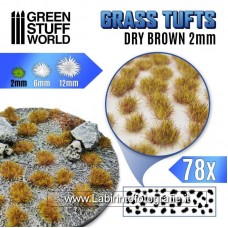 Green Stuff World Grass TUFTS - 2mm self-adhesive - Dry Brown