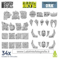 Green Stuff World Resin Bits Small Plates Ork 1/48 34 pcs