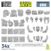 Green Stuff World Resin Bits Small Plates Ork 1/48 34 pcs