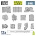 Green Stuff World Resin Bits Large Plates Ork 1/48 34 pcs