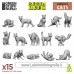 Green Stuff World Resin Bits Cats x15