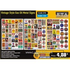 ETA Diorama - 270 - WWII Modern - 1/35 - Vintage Style Gas Oil Metal Signs