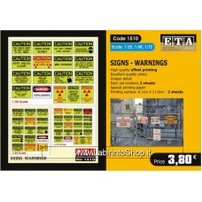 ETA Diorama - 1510 - Modern - 1/72 1/35 1/48 - Signs Warnings