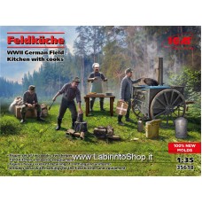 Icm 1/35 35618 Feldkuche WWII German Field Kitchen with Cooks Plastic Model Kits