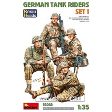 Miniart - 53022 - 1/35 German Tank Riders Set1 con Teste in Resina Plastic Model Kits