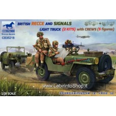 Bronco WWII US British Recce And Signals Light Truck 2 Kits with Crew 5 Figures Platic Model Kit