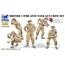 Bronco WWII US British 17pdr Anti-tank Gun Crew Set Plastic Model Kit