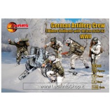 Mars 1/32 WWII German Artillery Crew Winter Uniform With 10.5cm LG42/43 