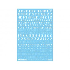 Gm 1/144 Font Decal N14 Stencil Retro With Number D-P- White