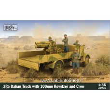 IBG Models 1/35 35064 3Ro Italian Truck with 100mm Howitzer and Crew Plastic Model Kit