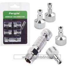 Fengda - BD-117k - Set Airbrush Disconnector Set di sgancio rapido per aerografo con 5 connettori per penna