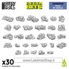 Green Stuff World Resin Bits - Dungeon - Piles of Skulls 30 pcs