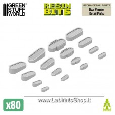 Green Stuff World Resin Bits - Mecha Detail Parts - Oval Vernier Detail Parts