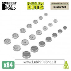 Green Stuff World Resin Bits - Mecha Detail Parts - Round Air Vent 84pcs