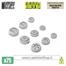 Green Stuff World Resin Bits - Mecha Detail Parts - Round Joint Mold Detail Part 75 pcs