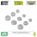 Green Stuff World Resin Bits - Mecha Detail Parts - Round Joint Mold Detail Part 75 pcs