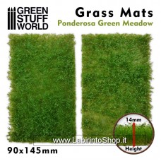 Green Stuff World Grass Mat Cutouts - Grass Mats Cut-Out Ponderosa Green Meadow 14mm 90x145 x 2