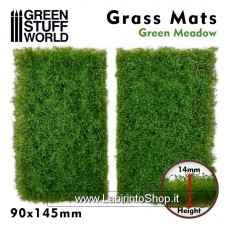 Green Stuff World Grass Mat Cutouts - Grass Mats Cut-Out Green Meadow 14mm 90x145 x 2