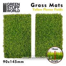 Green Stuff World Grass Mat Cutouts - Grass Mats Cut-Out Yellow fields 10mm 90x145 x 2