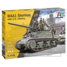 Italeri - 6568 - 1/35 - M4A1 Sherman with U.S. Infantry with 10 figures